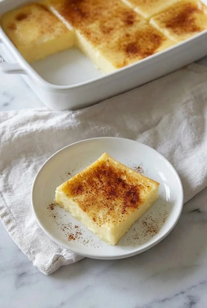 Delicious 3 ingredient baked egg custard served in a ramekin