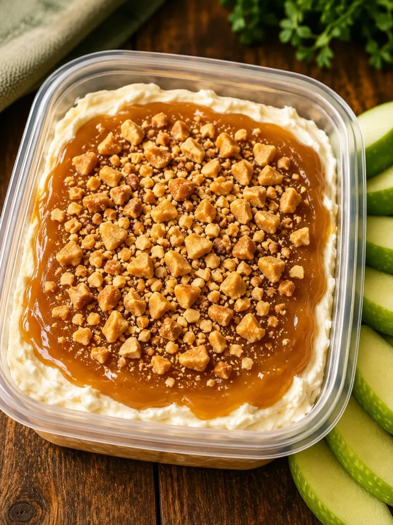 3-Ingredient Caramel Apple Dip served with apple slices