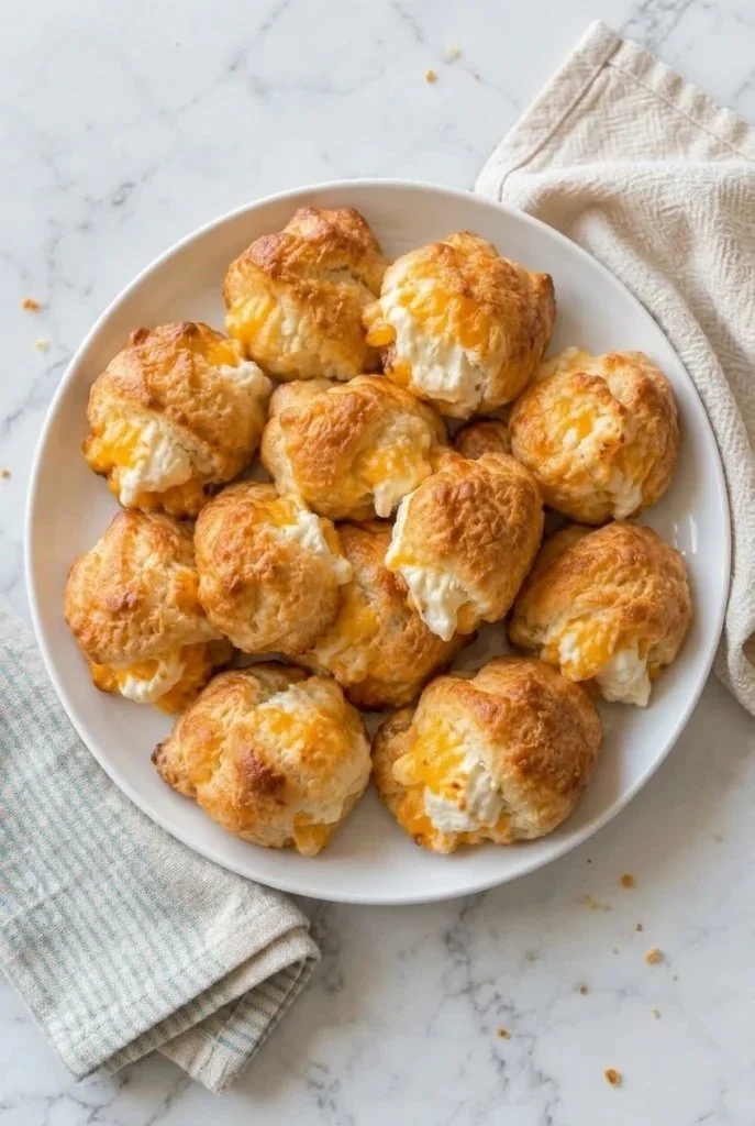 Delicious 3 ingredient cream cheese poppers ready to serve as a tasty snack.