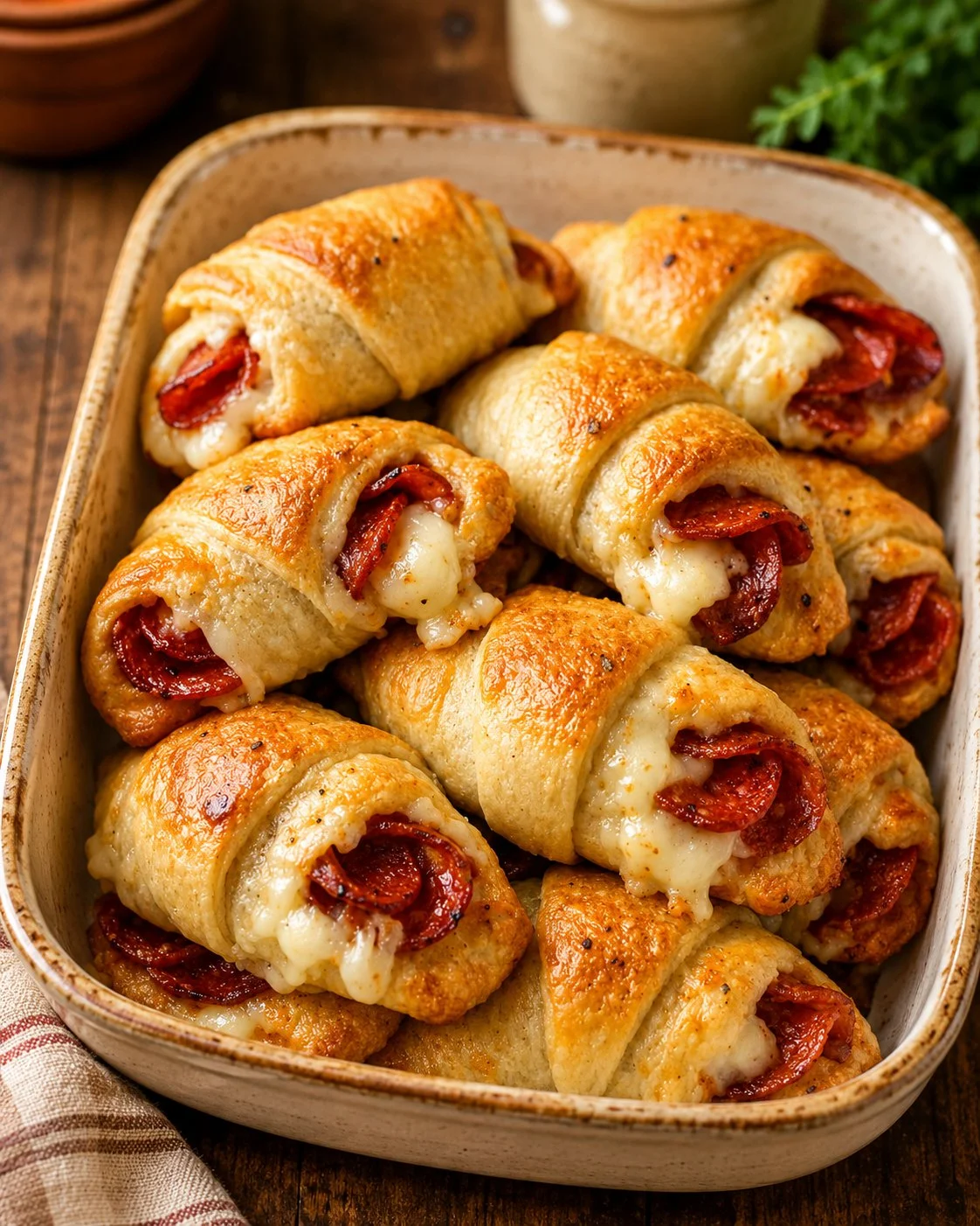 Three-Ingredient Crescent Pizza Rolls fresh out of the oven