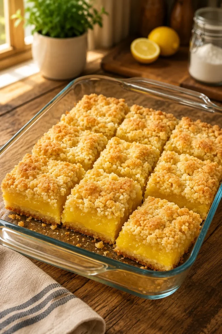 Delicious 3-ingredient lemon bars on a white plate