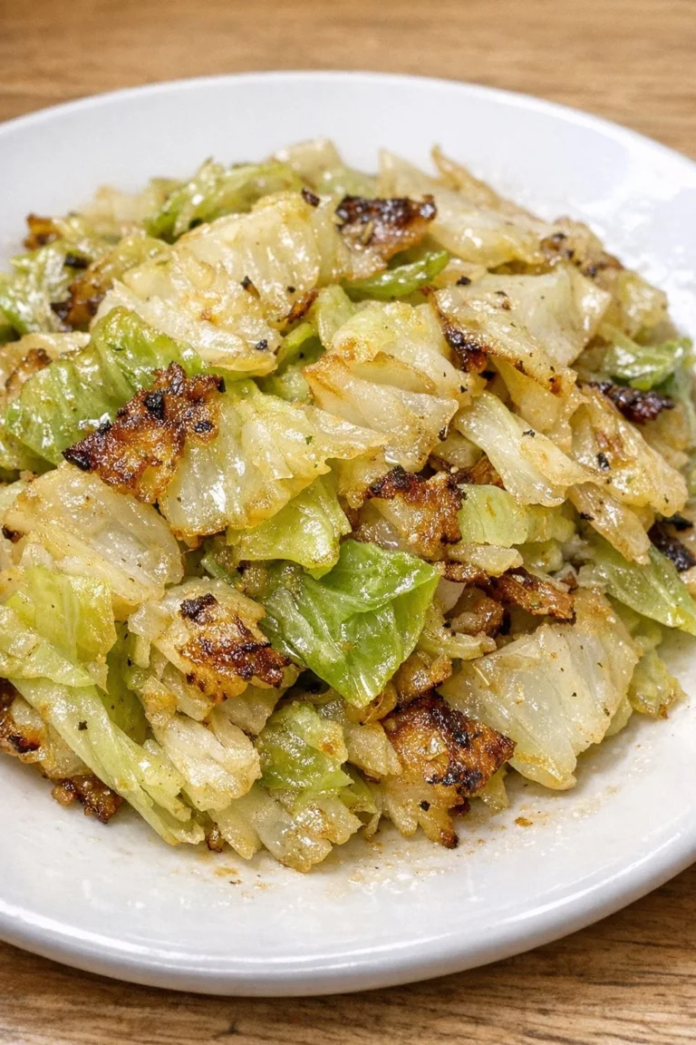 Delicious 3-Ingredient Skillet Cabbage prepared in a frying pan.