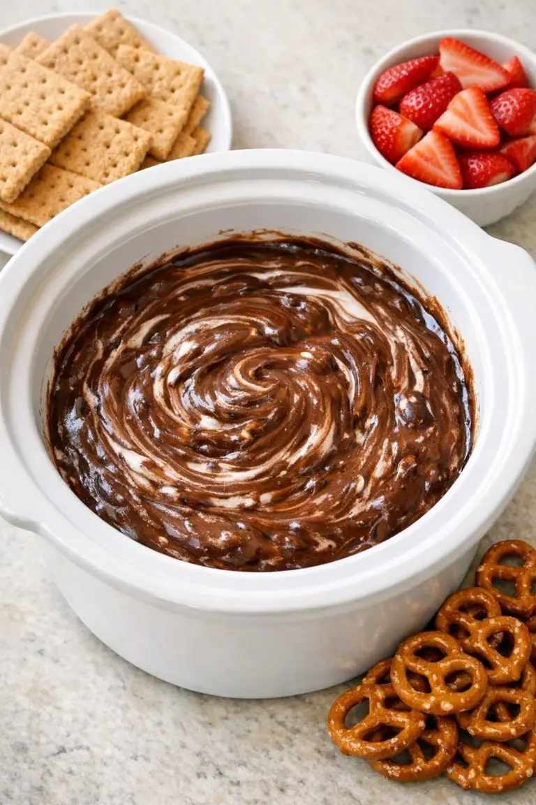 Delicious 3-ingredient slow cooker marshmallow fluff dessert in a bowl.