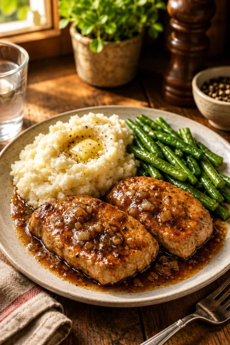Slow cooker pork sirloin chops with three simple ingredients