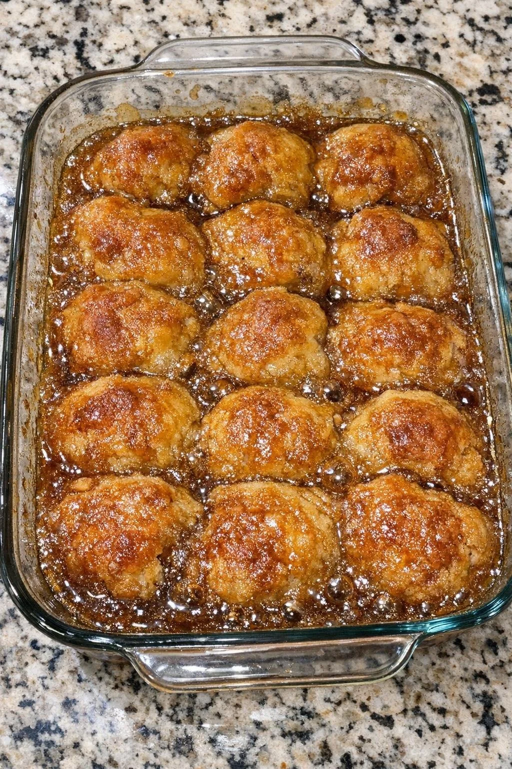 Amish apple cider dumplings made with four simple ingredients