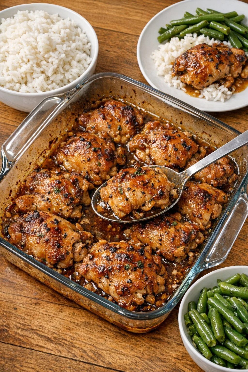 Delicious 4-ingredient potluck chicken baked in the oven, inspired by 1970s recipes.