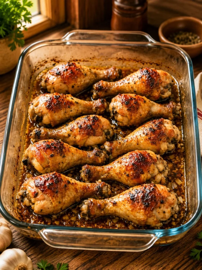 Delicious 4-ingredient oven chicken dish ready to serve.