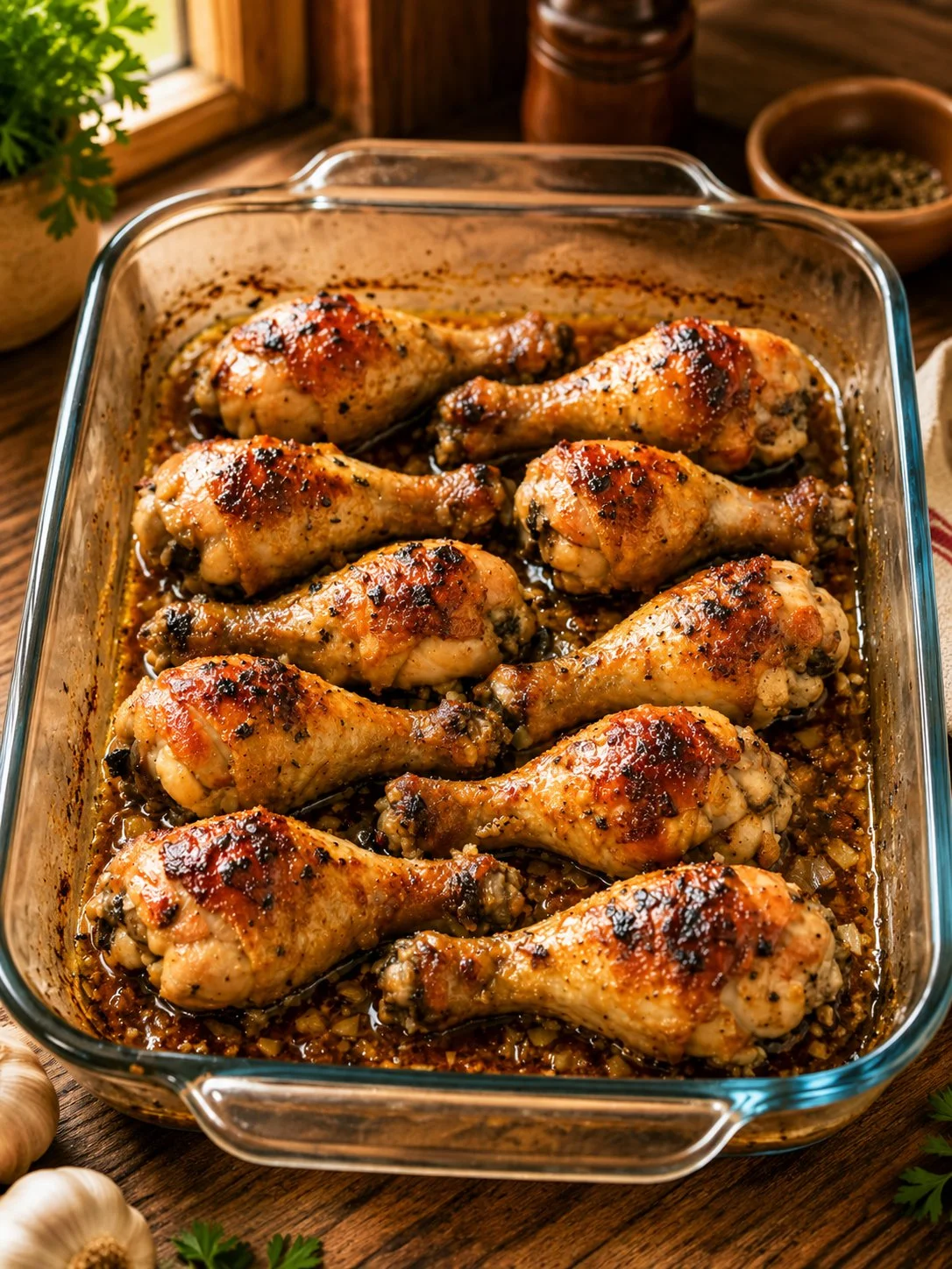 Delicious 4-ingredient oven chicken dish ready to serve.
