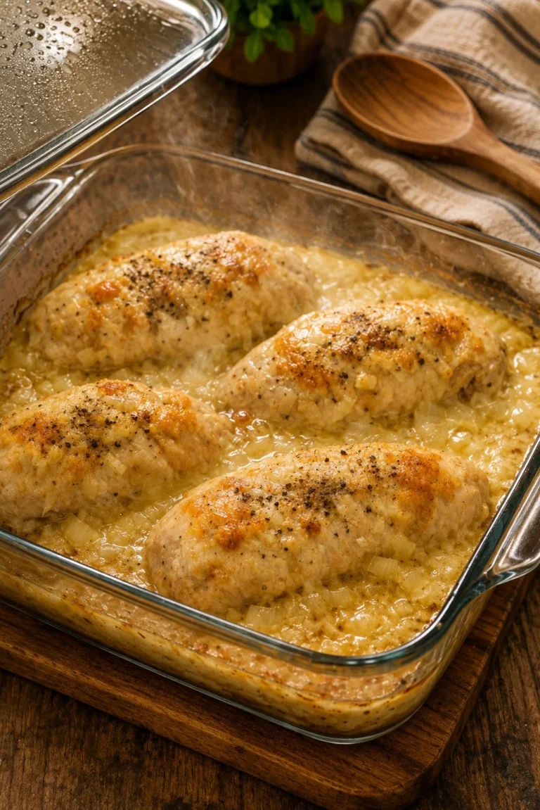 Delicious 4-ingredient oven chicken ready to serve on a plate.