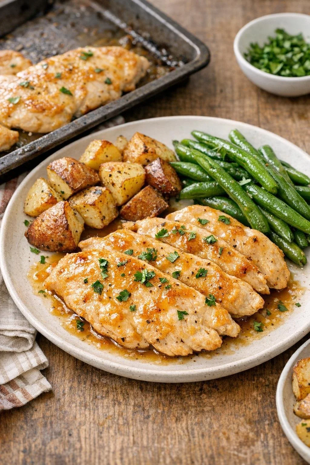 Delicious 4-Ingredient Oven Chicken served on a plate