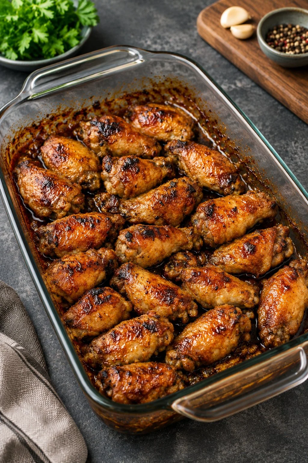 Crispy 4-ingredient oven chicken wings ready to serve
