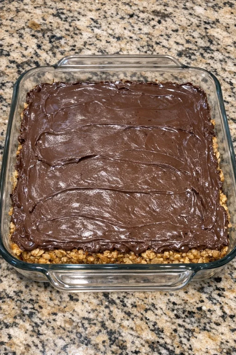 4-Ingredient Poor Man's Peanut Butter Slabs on a wooden cutting board