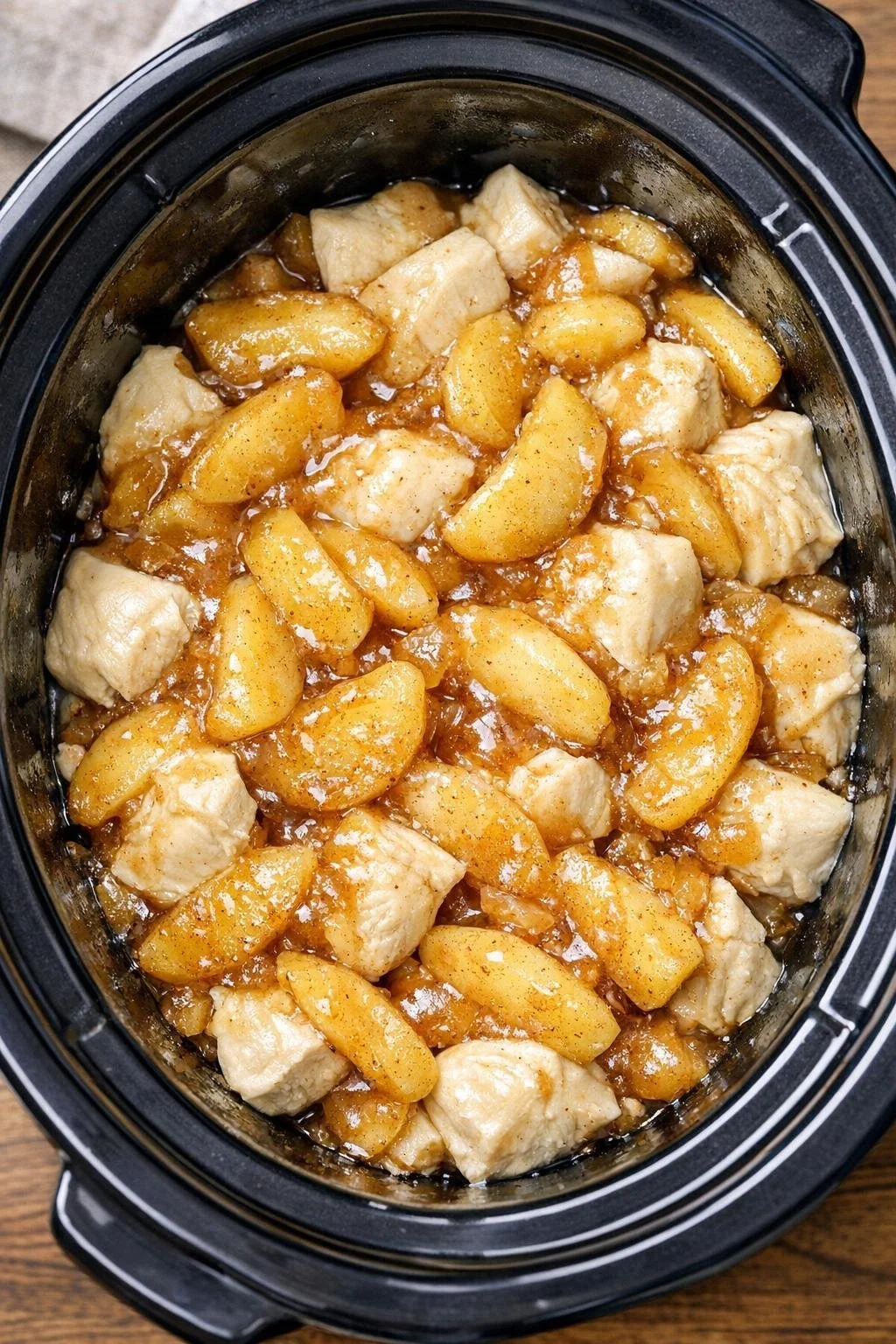 4 Ingredient Slow Cooker Dessert perfect for the first day of fall