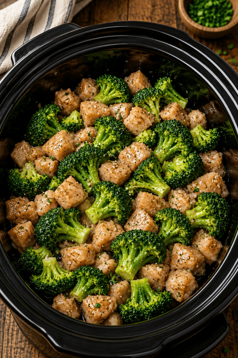 Delicious 4-Ingredient Slow Cooker Teriyaki Chicken and Broccoli dish
