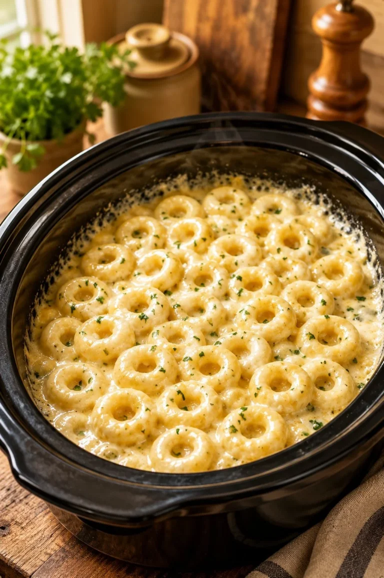 4-Ingredient Slow Cooker Tortellini dish with fresh ingredients