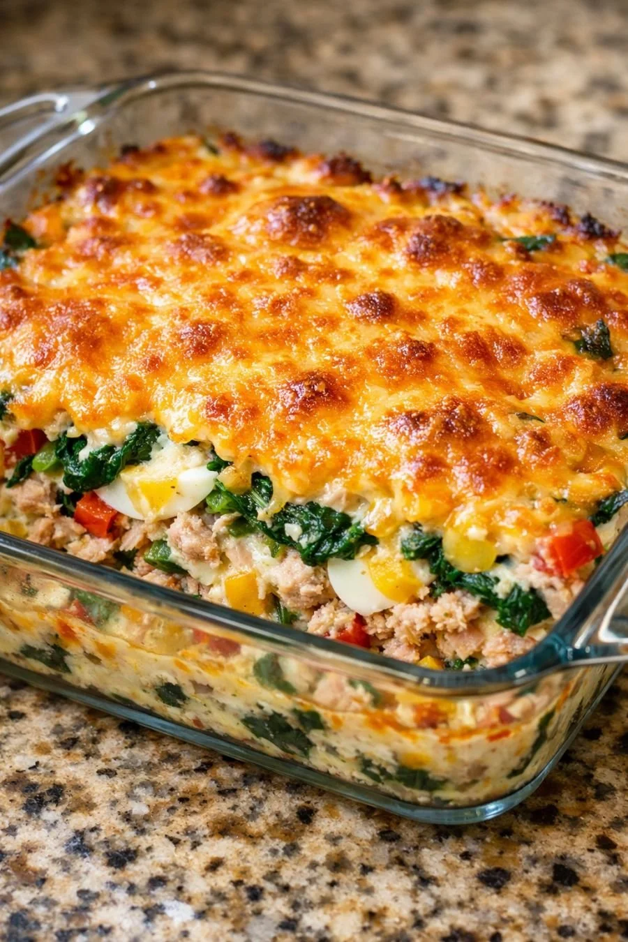 5 Ingredient Low Carb Tuna Casserole dish ready to serve