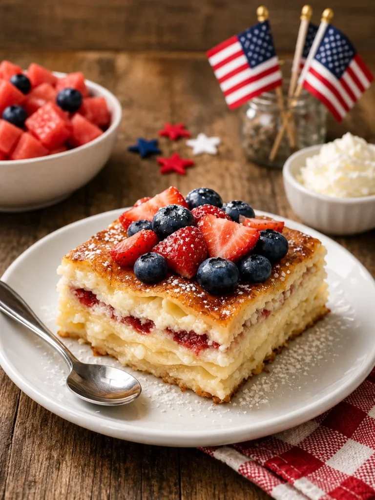 5-Ingredient oven baked sweet dessert perfect for Independence Day celebration