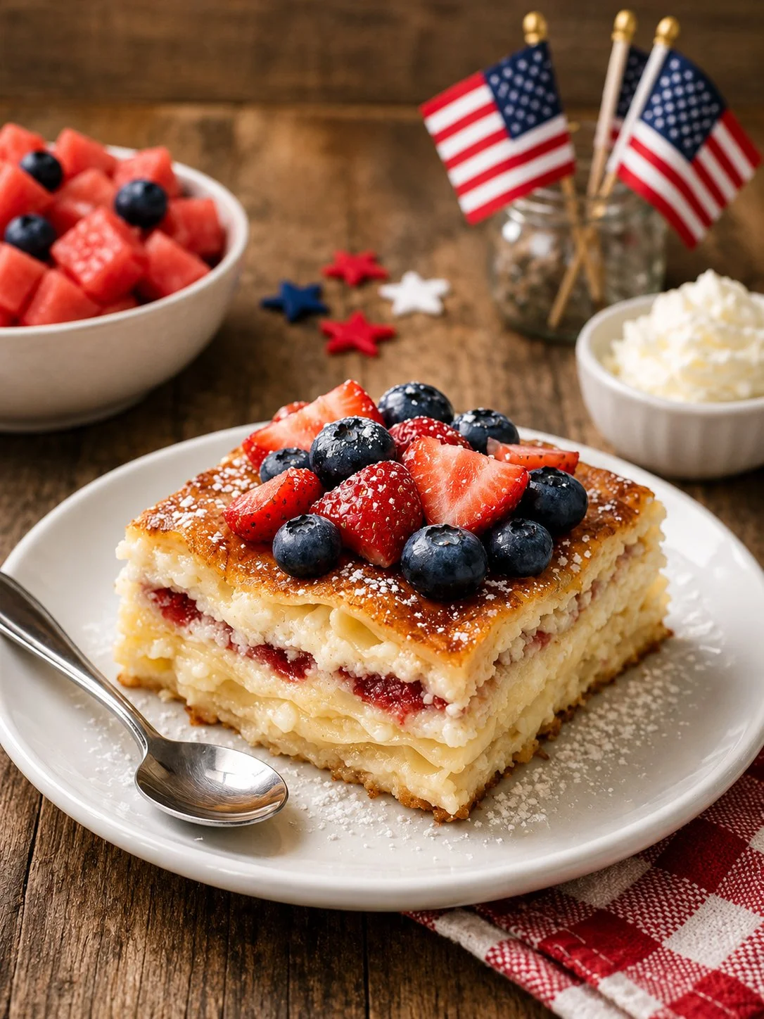 5-Ingredient oven baked sweet dessert perfect for Independence Day celebration