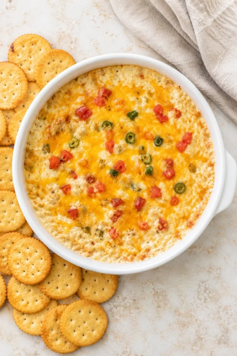 Delicious cheese dip with cream cheese, sour cream, and shredded cheddar.
