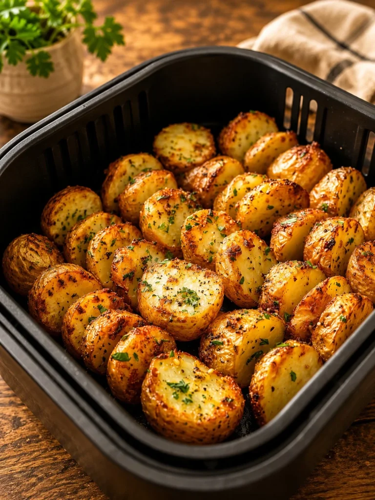Crispy air-fried sliced potatoes served in a bowl