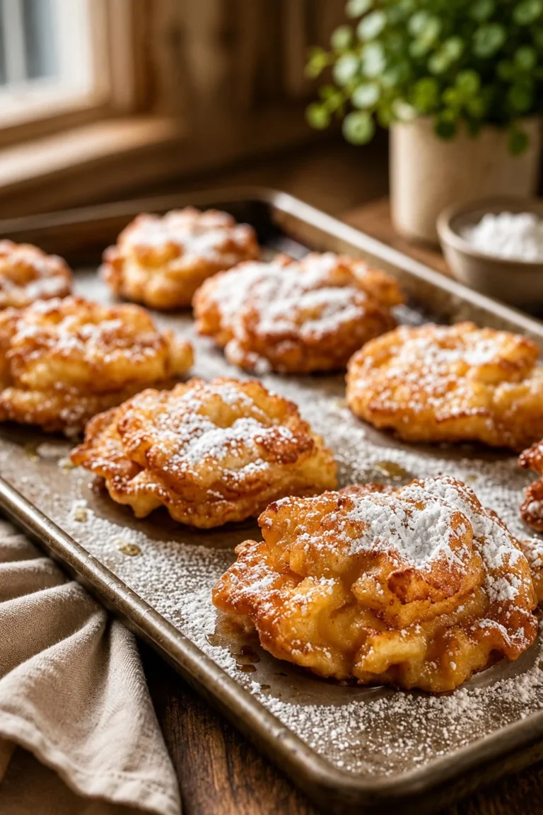 Baked apple fritters with a golden brown crust and apple chunks