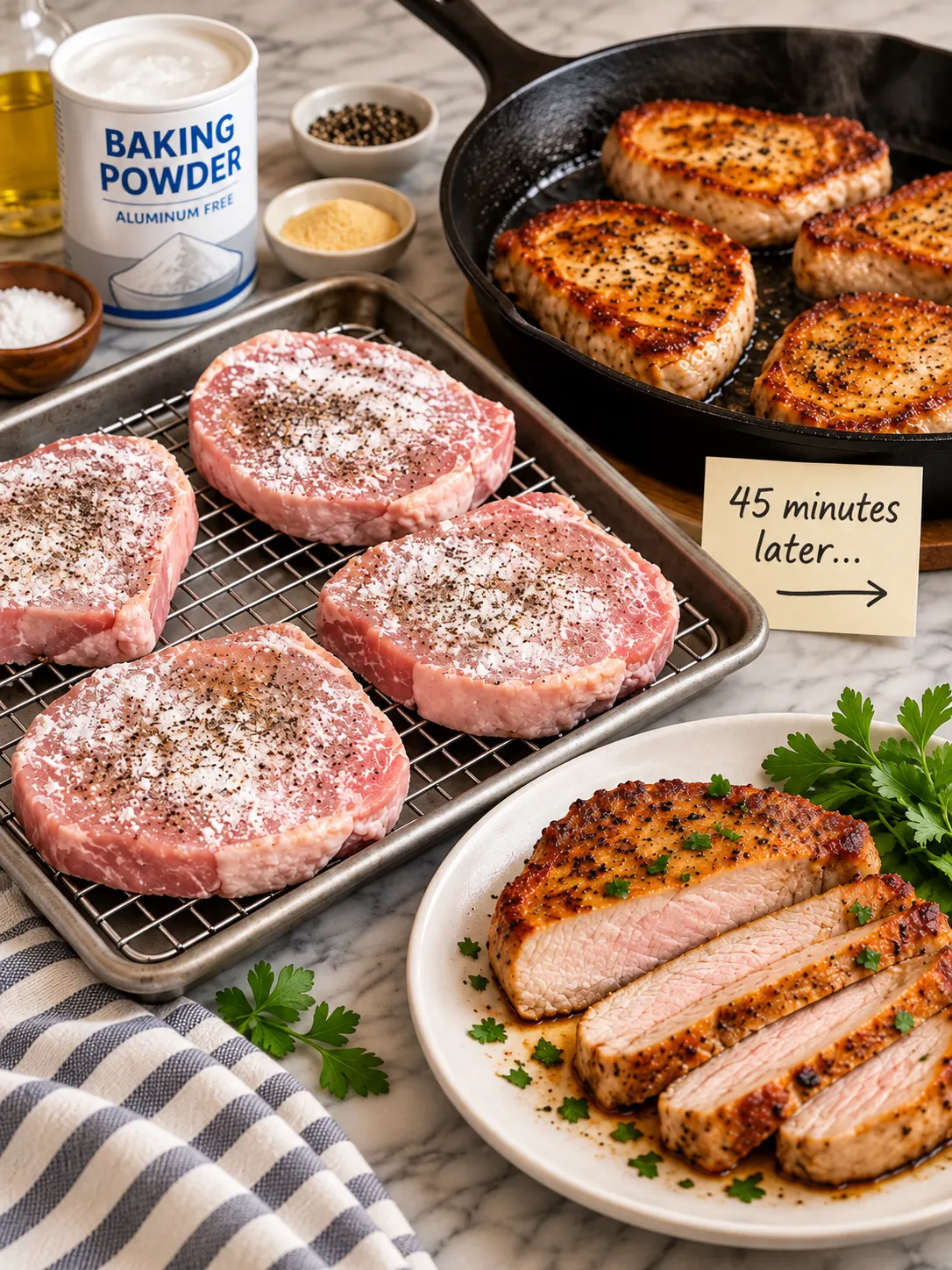baking-powder-on-pork-chops