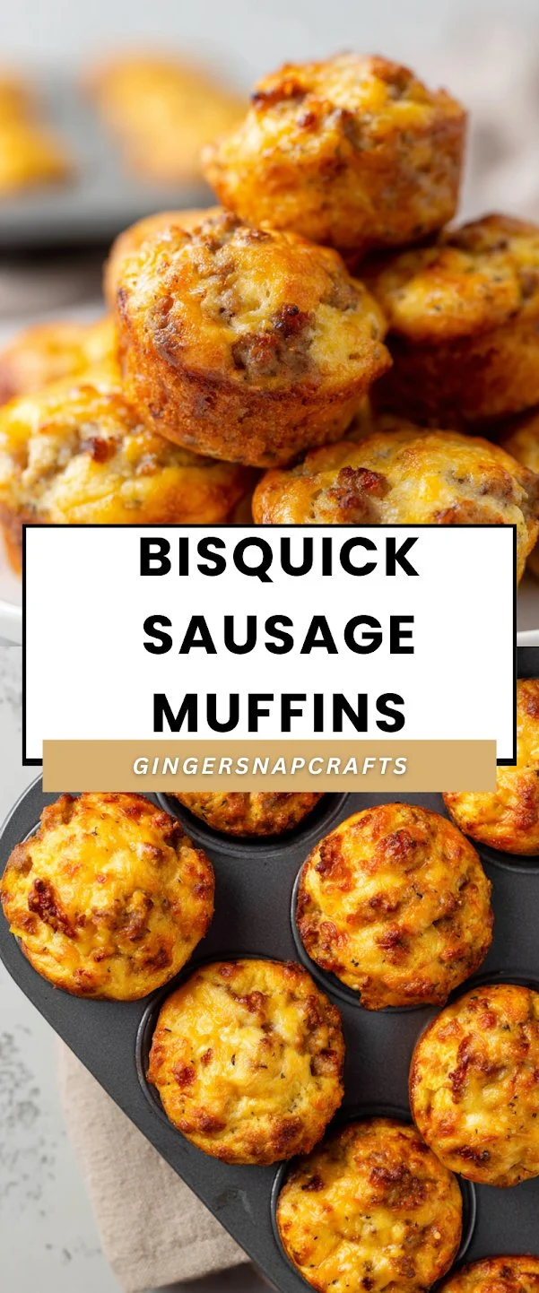 Delicious Bisquick sausage muffins baked golden brown