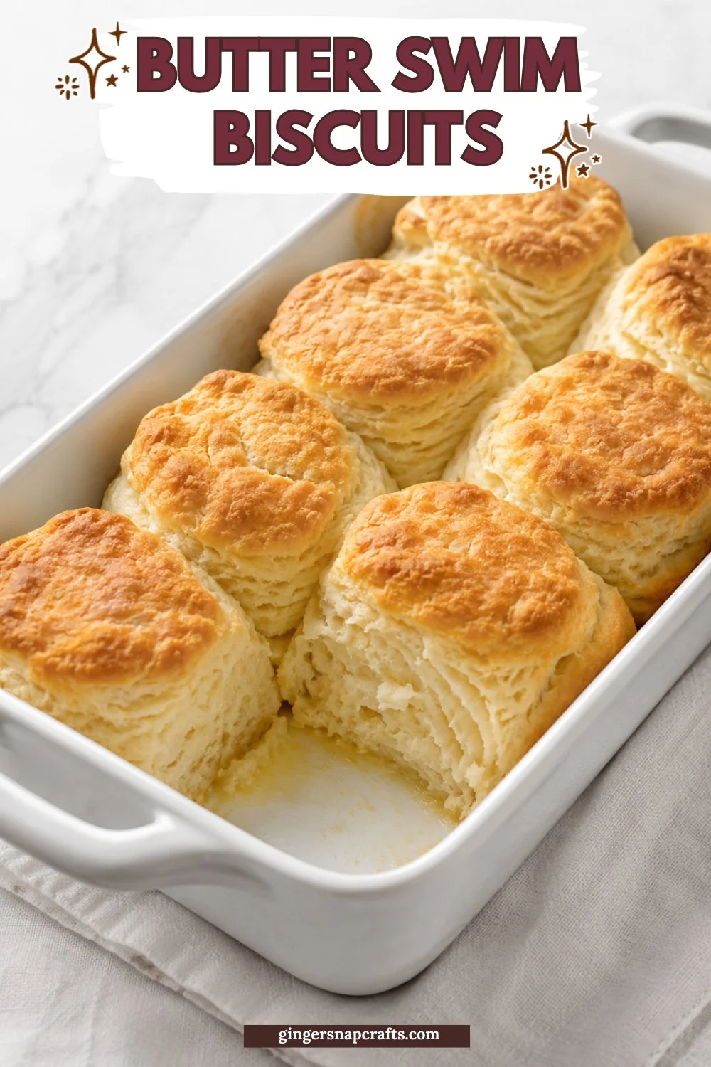 Delicious Butter Swim Biscuits baked to perfection, golden and fluffy.