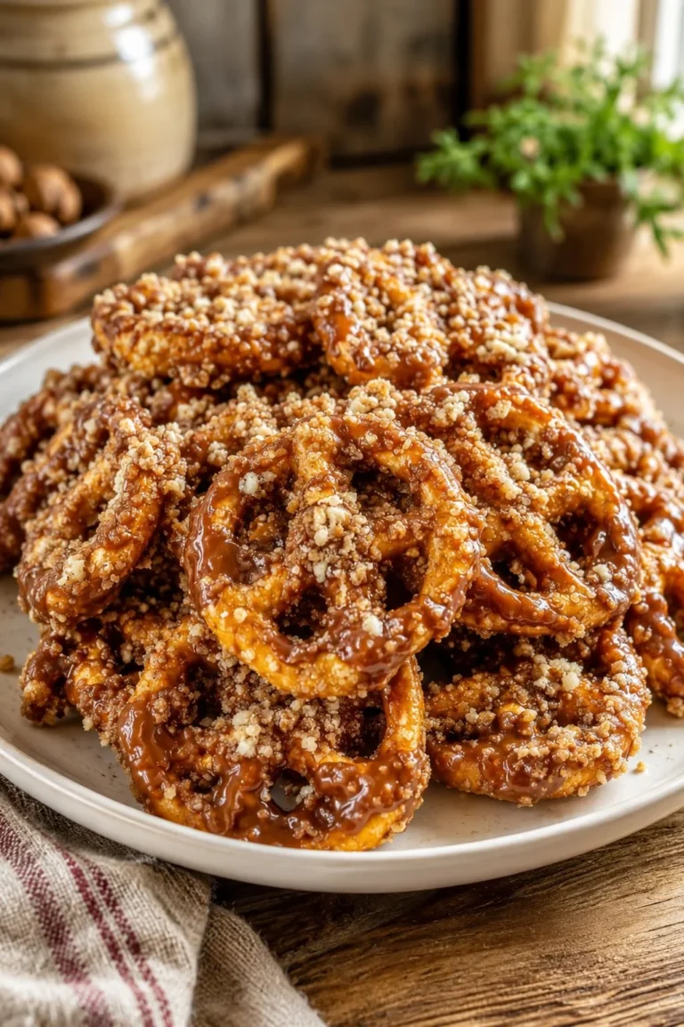 Delicious butter toffee pretzels perfect for snacking or sharing.