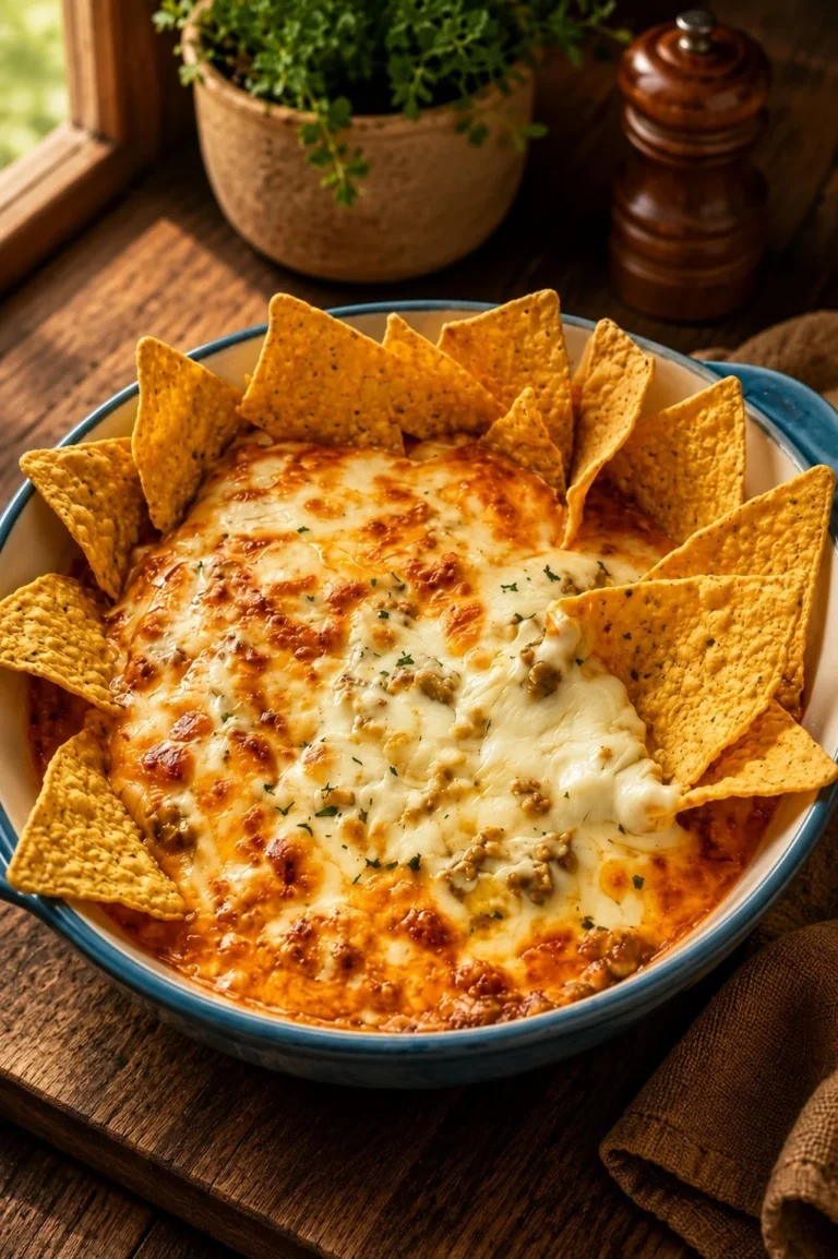 Cheddar olive dip served in a bowl with crackers on the side
