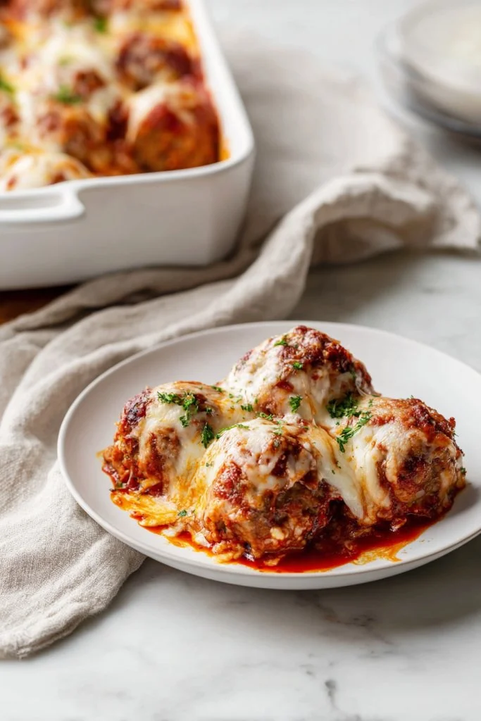 Cheesy Baked Meatballs