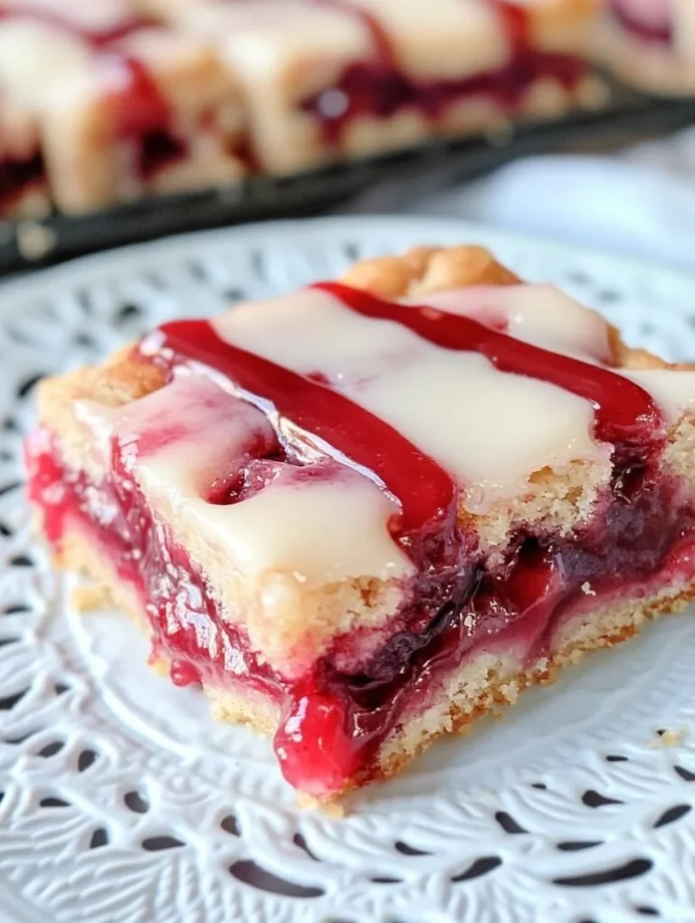 Delicious homemade Cherry Oatmeal Bars on a wooden table