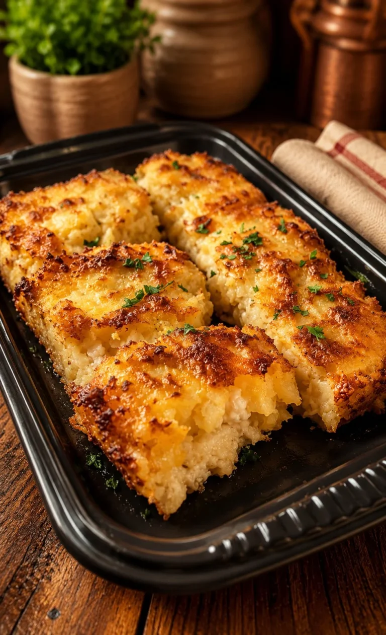 Delicious Chicken Hashbrown Casserole served in a baking dish