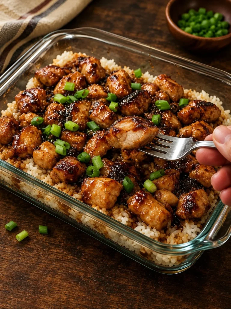 Delicious Chicken Teriyaki Casserole ready to serve