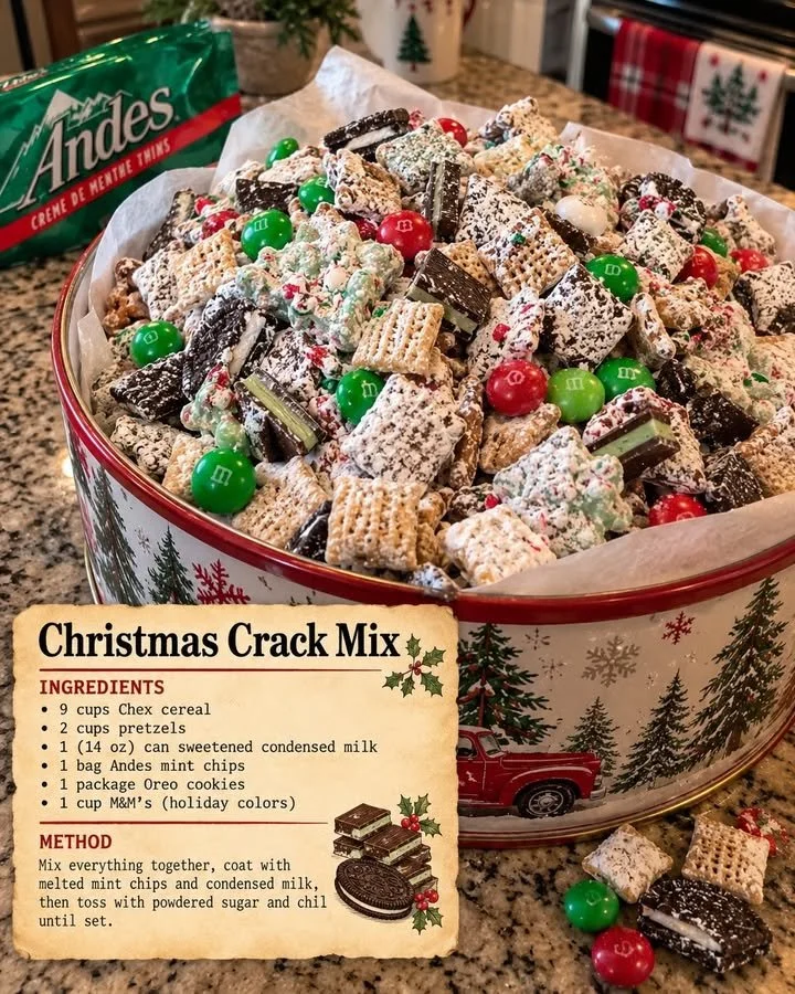 Delicious homemade Christmas Crack Mix in a festive bowl