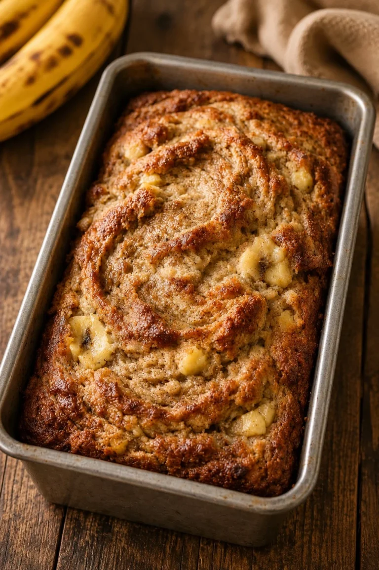 Deliciously baked Cinnamon Banana Loaf, perfect for breakfast or dessert.