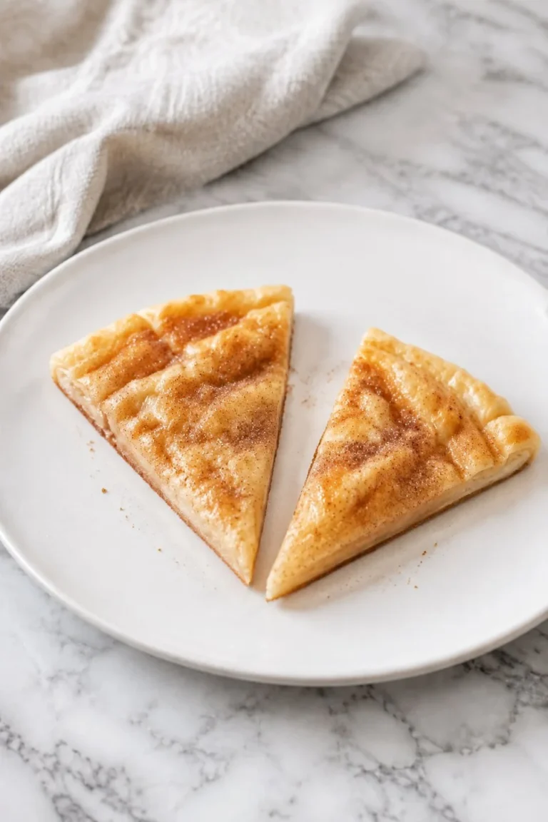 Delicious cinnamon sugar pizza dessert topped with sweet icing and cinnamon