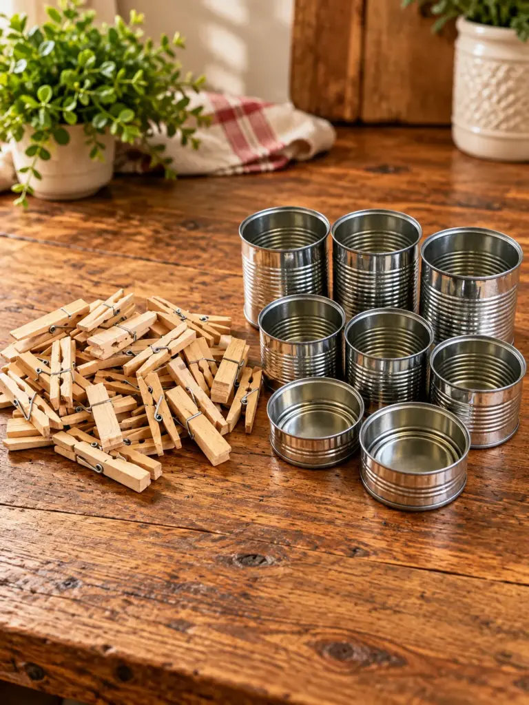 Turn empty cans and wooden clothespins into charming DIY lanterns. Follow this easy