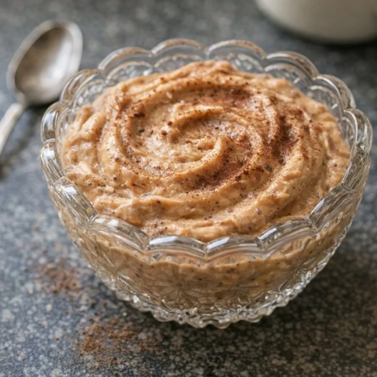 Delicious coffee chocolate fluff dessert in a glass bowl, topped with whipped cream