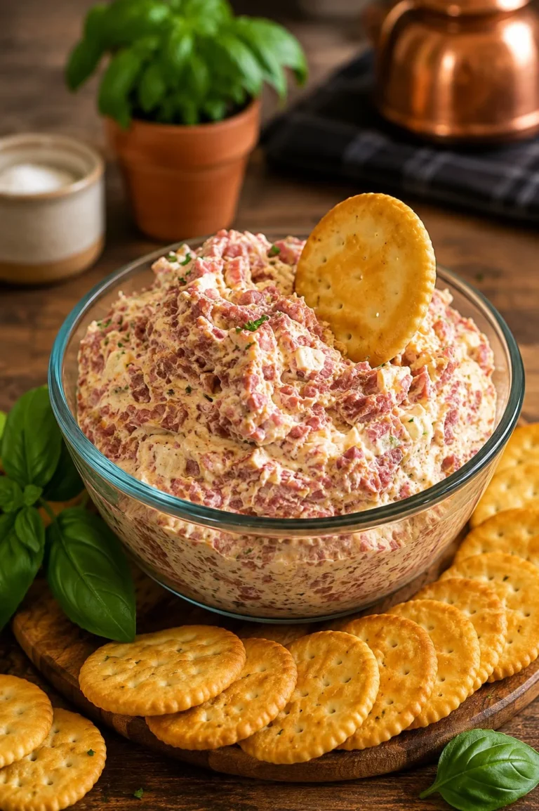 Delicious country ham salad served in a rustic bowl with fresh ingredients.