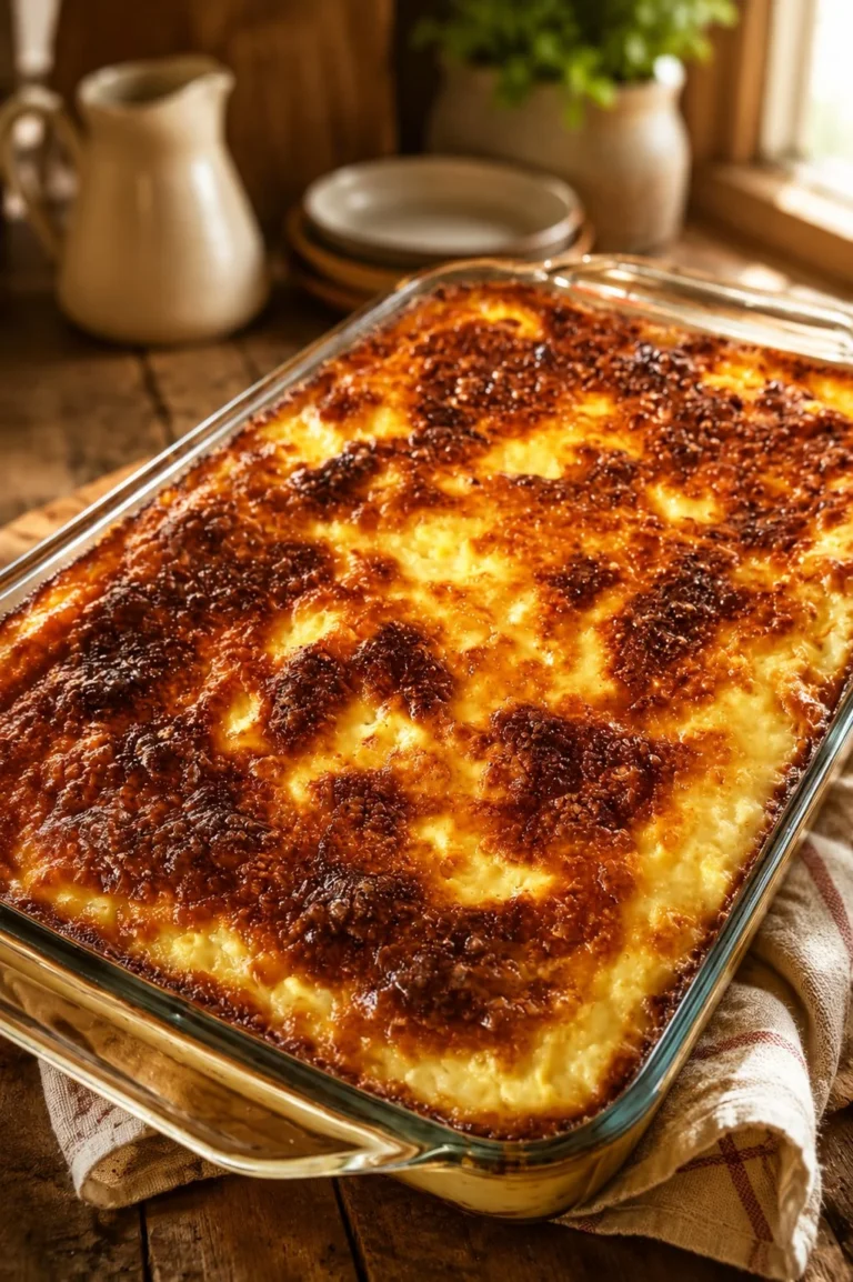 Delicious Cream Cheese Corn Casserole with a golden crust and creamy texture