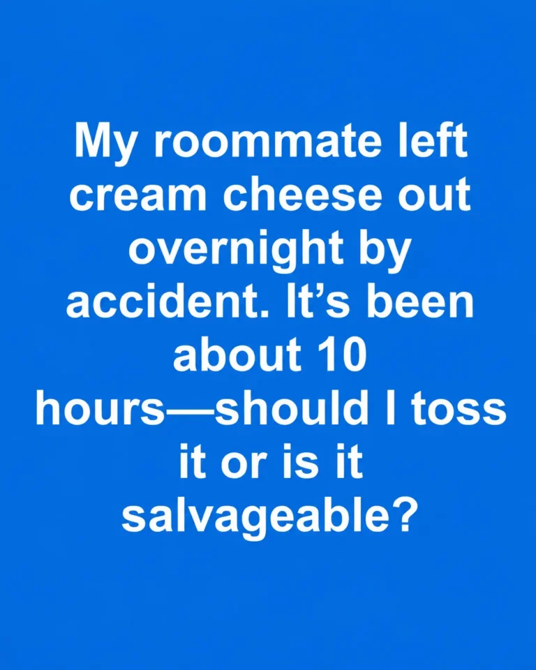 Package of cream cheese left on a kitchen counter overnight
