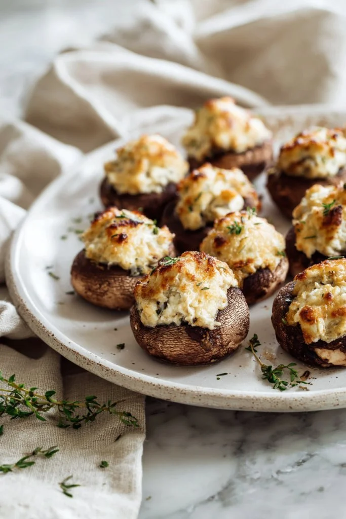 Cream cheese stuffed mushrooms, a delicious appetizer recipe