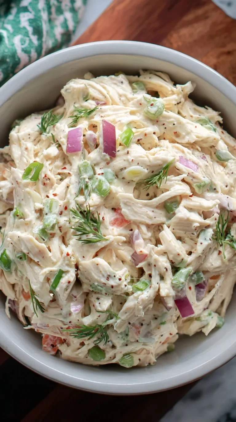 A bowl of creamy keto chicken salad with fresh dill and celery in lettuce cups.