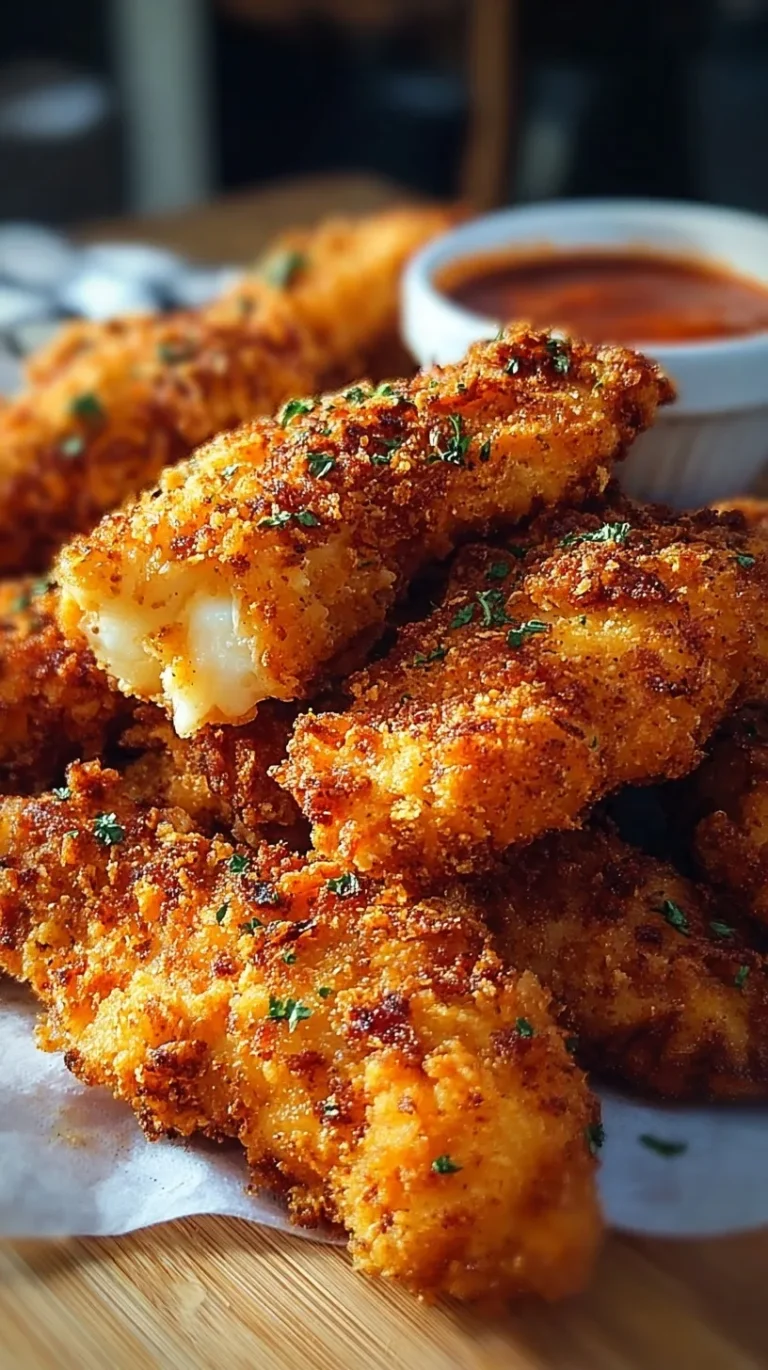A platter of golden brown crispy buttermilk fried chicken tenders served with honey mustard dipping sauce.