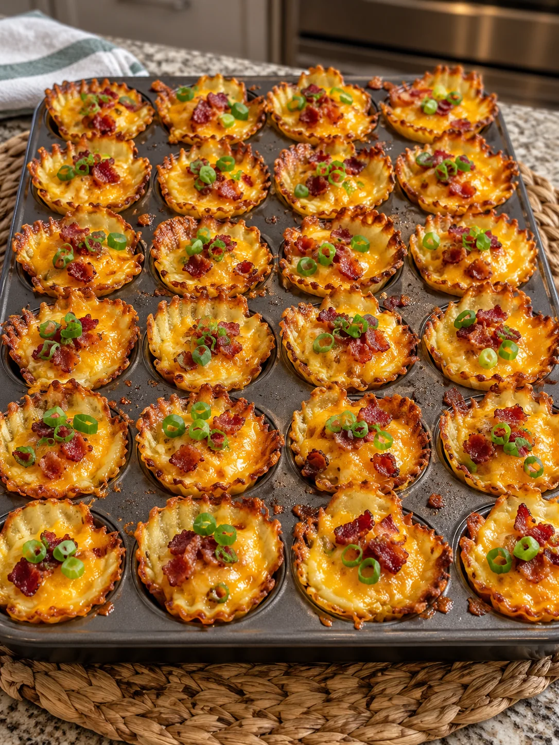 Baked cheese cups in the mini muffin pan