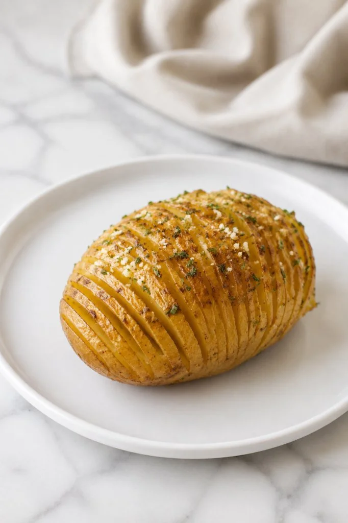 Delicious Crockpot Hasselback Potatoes with herbs and spices