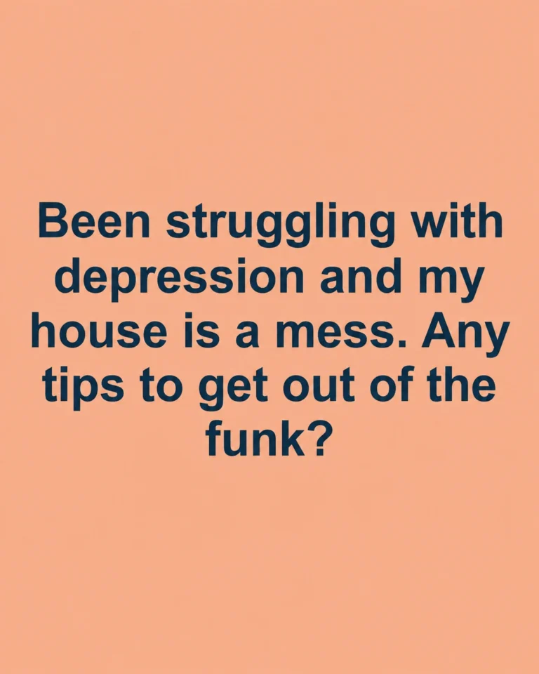 Person sitting in a cluttered living room taking a small step toward cleaning by picking up household items