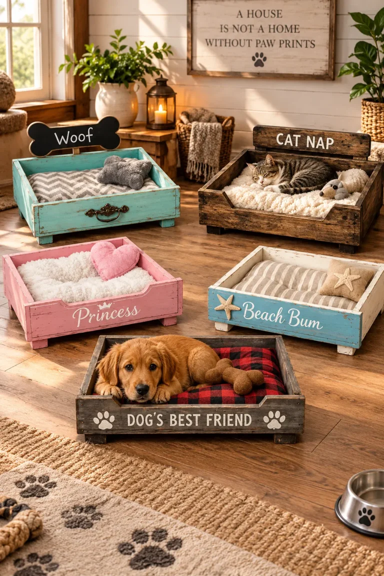 DIY dresser drawer pet bed made from an old drawer