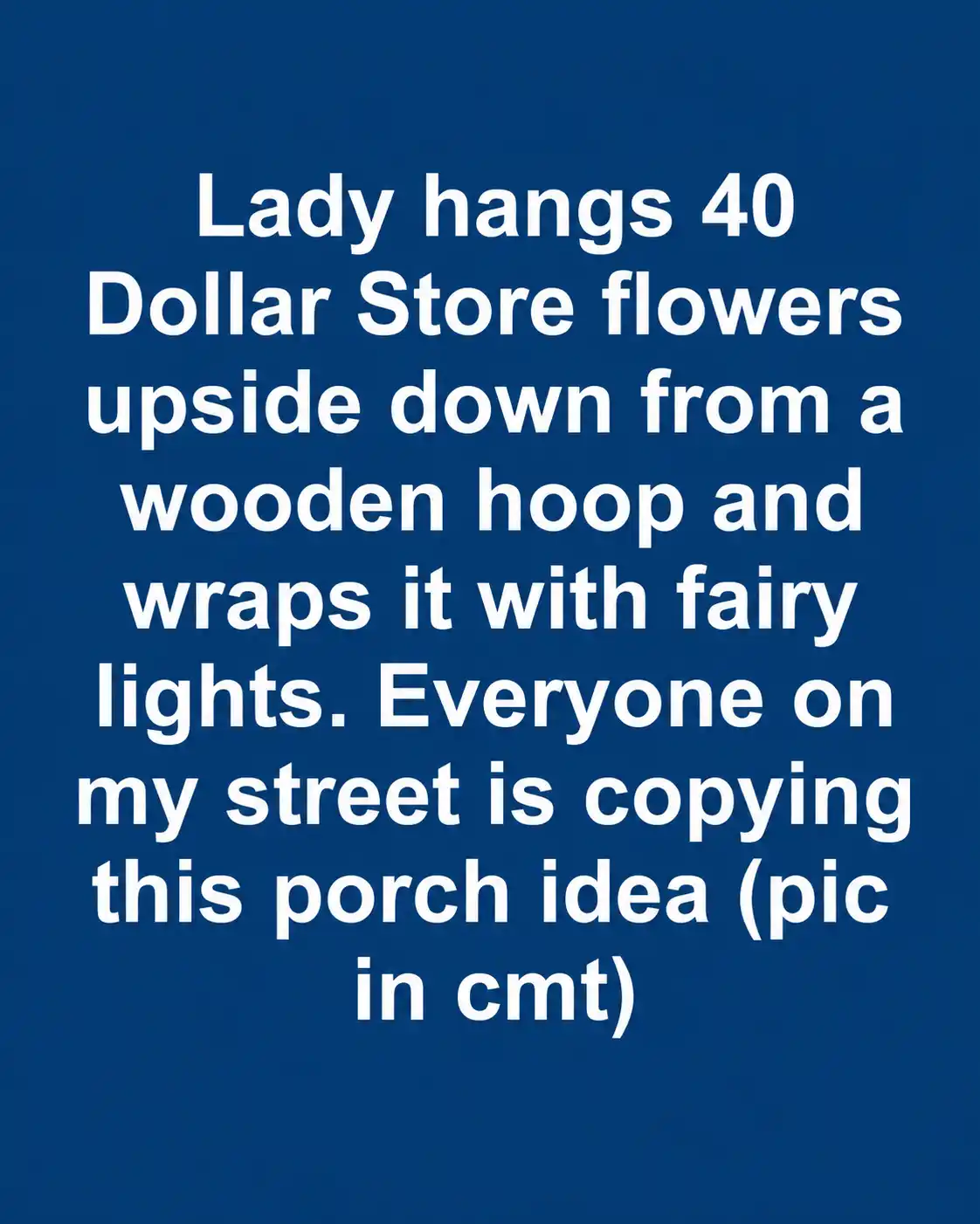 Finished Dollar Store flower chandelier with pastel flowers and fairy lights